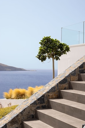 Alluring Crete Beachfront Villa | Villa Kriti Serenity | 5 Bedrooms | Breathtaking Sea Views | Private Pool | Private Furnished Terrace with BBQ Facilities and Shaded Outdoor Dining Area | Prime Location | Heraklion