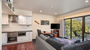 Living, dining, kitchen balcony
