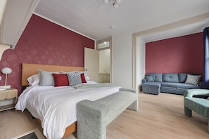 The master suite made for families or friends - a king bed plus a comfy pull-out for extra guests