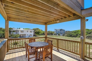 The Covered Deck is perfect for al fresco dining!