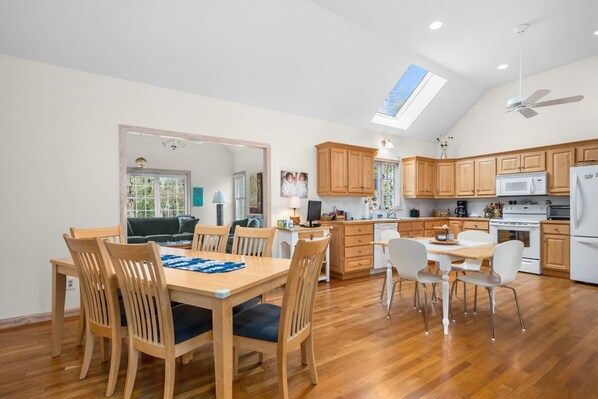 Dining area with two tables