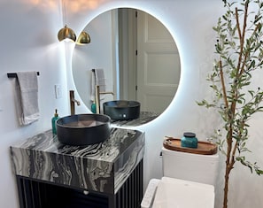 The moon powder room with bidet