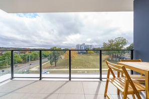 Start your day with a breath of fresh air on the balcony, a lovely spot to enjoy your morning coffee or take in the views.