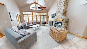 Living Room with Gas Fireplace, Flatscreen - Living Room with Gas Fireplace, Flatscreen