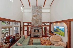 Relax and unwind in the bright living area