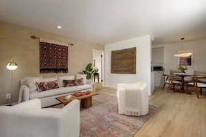 Sofa converts into a large bed allowing additional comfort for guests.