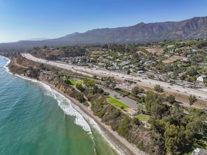 Summerland's pristine beach and park entrance.