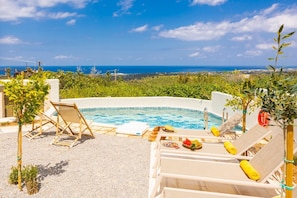 Private pool and terrace with sea views