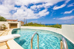 Private pool and terrace with sea views