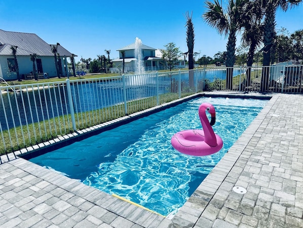 Relax in your private pool after a day at the beach