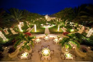 Outdoor banquet area