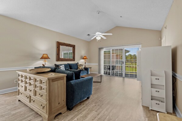 Spacious yet Cozy Living Space with Patio Access