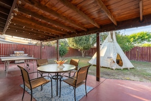 A lovely backyard to enjoy the mornings and evenings ***Teepee non-accessible and to be removed May 2025***