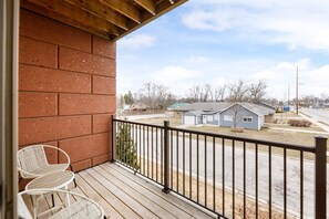 A lovely spot to step out, relax, and enjoy the fresh air and scenic views.