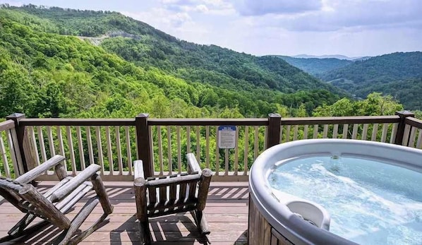 Unwind in the hot tub while soaking in breathtaking views that will take your relaxation to the next level.