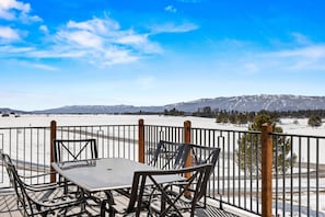 Deck on the main level with panoramic views