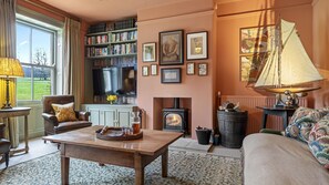 The sitting room is a work of art.