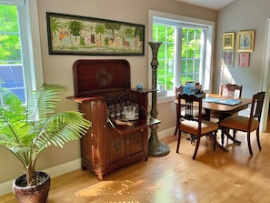 Dining area and rosewood bar