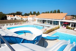 During the summer, your family will love to take advantage of the slides on-site!