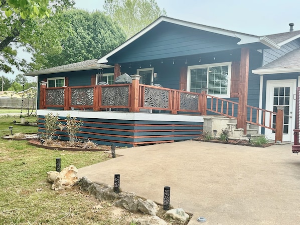 Front of home with deck
