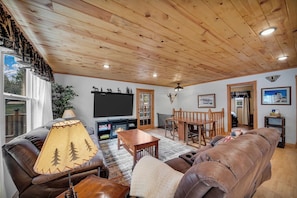 Living Room space - Table avilalbe but folds up to not take up a large amount of space.