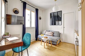 The sofa can be converted into a bed