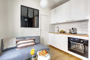 The sofa can be converted into a bed