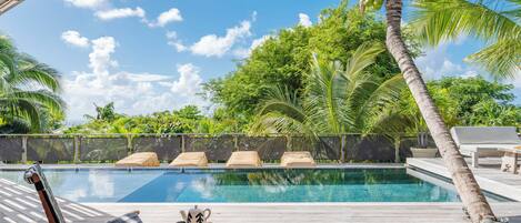 Nice terrace with pool, sun loungers. Gas barbecue.