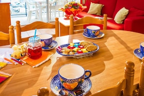 Entertain and enjoy meals together at the dining room table.