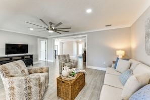 Property Interior | Single-Story Home | Free WiFi | Central A/C & Heating