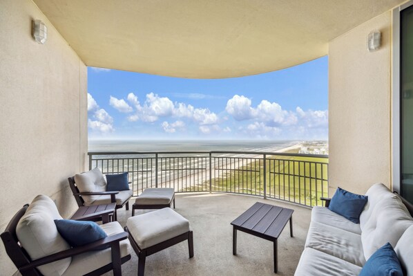 Relax on your balcony overlooking the views to West.