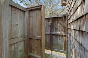 Rinse off in the Outdoor Shower after a day at the beach.