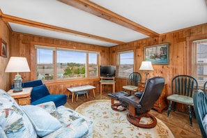 The den offers a relaxing space and amazing views