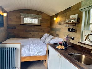 The Shepherds Snug, Powerstock: The charming timber clad interior