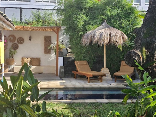 pool and garden