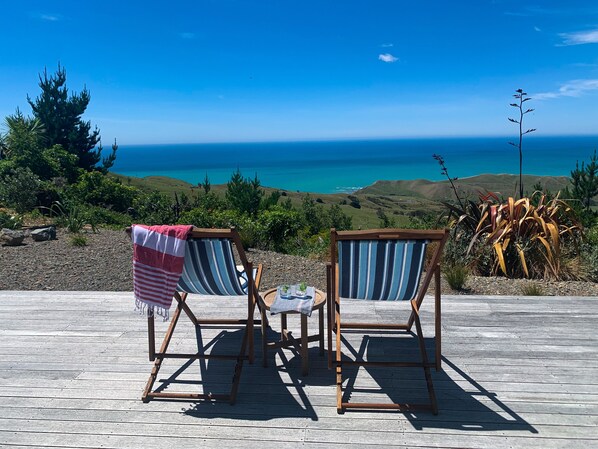Enjoy breathtaking views of the Pacific Ocean and the surrounding farmlands 