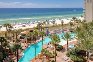 Scenic coastal views from balcony