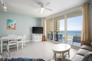 Living area and balcony access