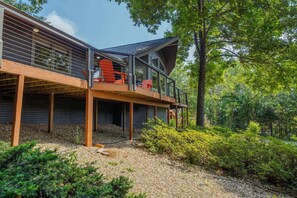 Large deck and front yard