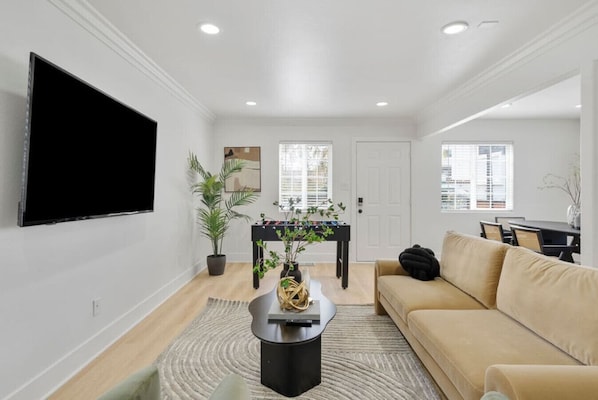 Sit back, relax, and enjoy your favorite shows 📺✨ Our comfortable couch is the perfect spot to unwind in style.