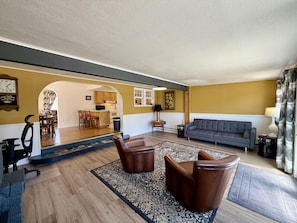 Entrance from parking area on Resort Street - cozy living room