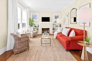 As you enter into the house you will be greeted by the first living room. 