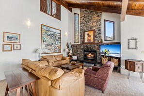 Living area with gas fireplace