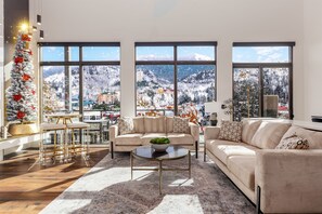 A gorgeous snowy view of Gatlinburg, from your living room!