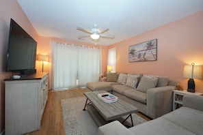 Mounted Flatscreen TV; Perfect for Movie Nights
