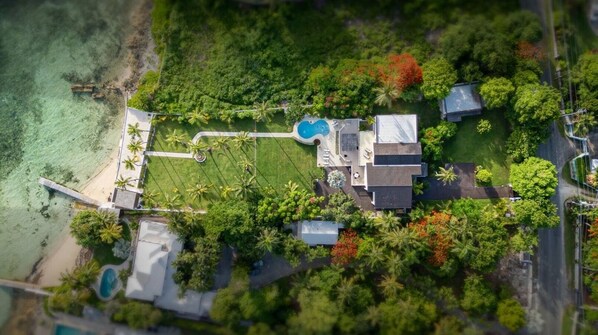 Aerial view of the property.