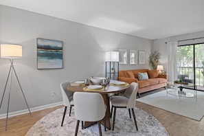 This dining area, seating 4, is perfectly positioned with an open flow to the kitchen and living room—ideal for shared meals and great conversations.
