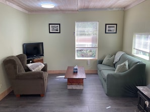 Living space with pullout couch