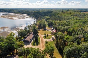 Aerial view of the surrounding area. There is an association down the road. 