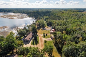 Aerial view of the surrounding area. There is an association down the road.